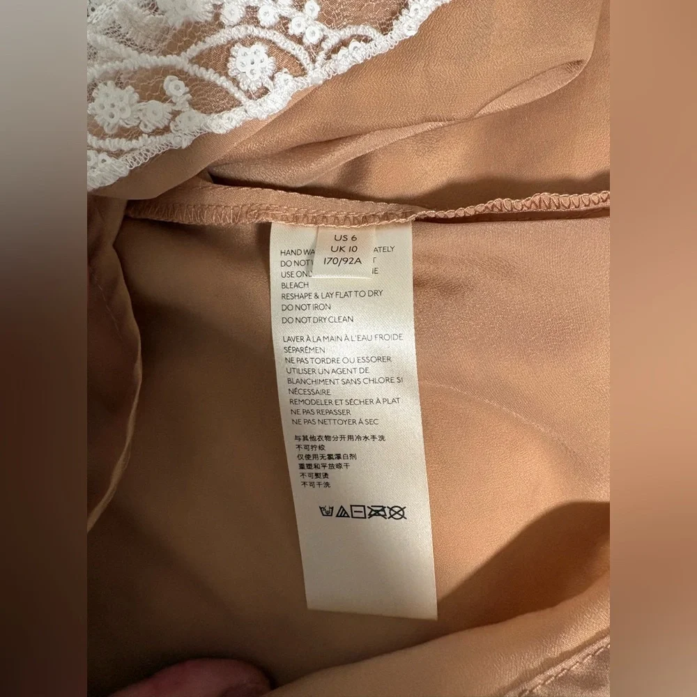 New Free People Night Shimmer Mini Dress in Ivory Sz6 MSRP:$108 - Picture 6 of 6